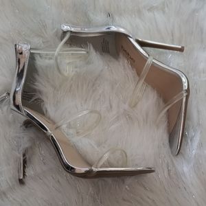Clear and Silver Heels